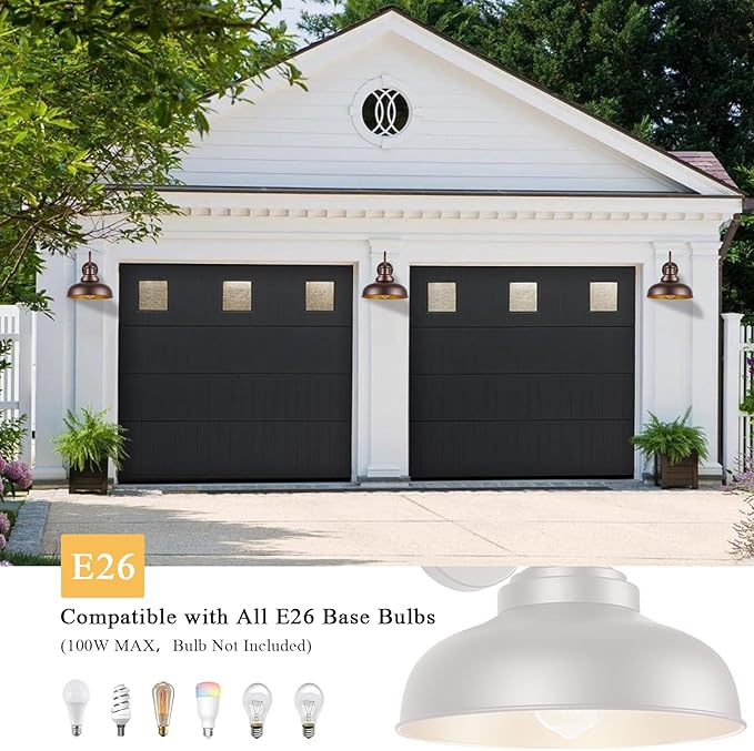 Outdoor Barn Light Outdoor Wall Sconce Farmhouse Exterior Wall Mount Light Vintage Wall Lighting Fixture Industrial Bronze Lantern for Porch, Entryway, Garage, 1 Pack, RZ007 ORB