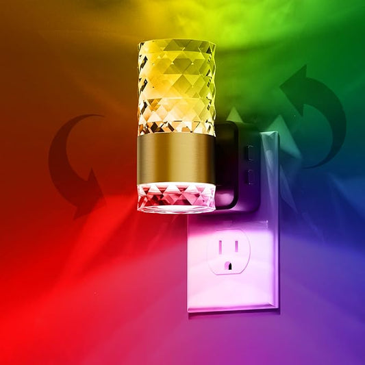 L LOHAS LED Night Light, Night Lights Plug into Wall, 10-Color RGB Change Nightlights,10/50/100LM Adjustable Automatic Nightlights Plug in with Dusk to Dawn Sensor for Room Bathroom Hallway
