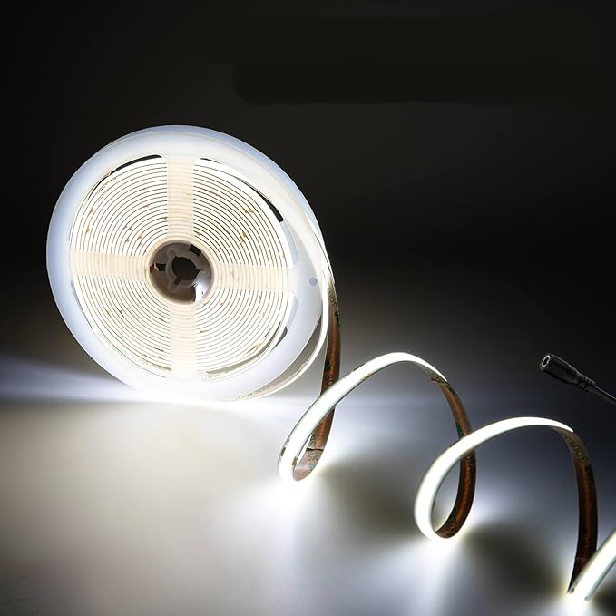 GIDEALED 32.8ft 24V COB LED Strip Light 4000K,Daylight White LED Strip COB,High Density Uniform Flexible FCOB LED Light Strip Under Cabinet Lighting,Don't Include Power Supply and LED Controller