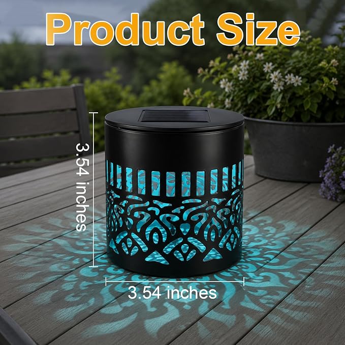2PCS Solar Mandala Wall Lights Outdoor, Colorful Waterproof Solar Fence Lights, Decorative Solar Mandala Lights, Solar Powered Outdoor Deck Step Wall Lights, for Terrace, Courtyard, Backyard