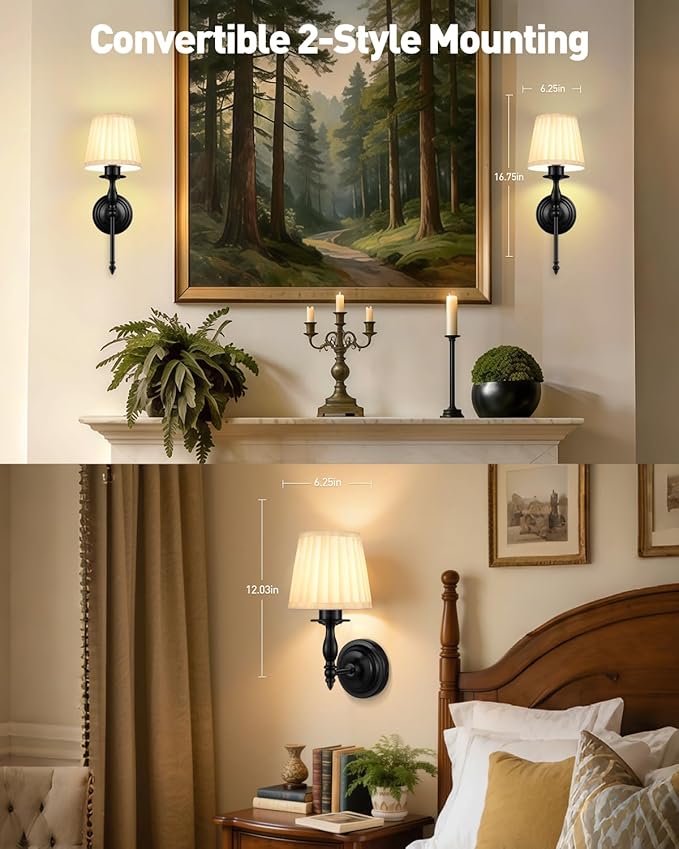 10000mAh Battery Operated Wall Sconce Set of 2,Rechargeable Wall Sconces set of Two,Vintage Black Sconces Wall Decor,Wireless Wall Lamp,Cordless Wall Lights Living Room Bedroom (Not Peel and Stick on)