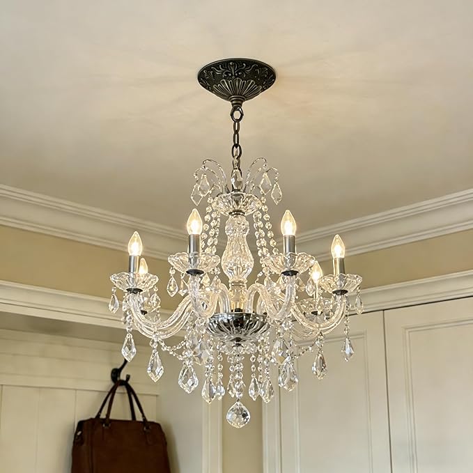 5.51" All Copper Ceiling Cover Plate, Heavy Duty Retro Black & Gold Solid Brass Carved Chandelier Ceiling Canopy Base, Light Canopy Kit, Chandelier Parts with Dual Ceiling Hooks for Light(Open/Closed)