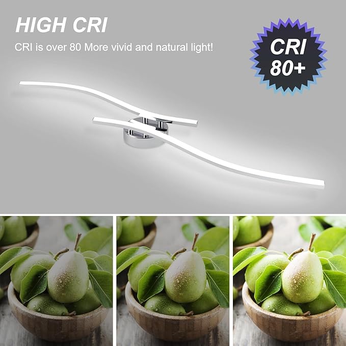 28W Chrome Linear Ceiling Light Modern LED Ceiling Light Fixture 6000K Aluminum 39.37Inch Long Ceiling Lamp for Hallway, Kitchen, Bedroom, Dining Room