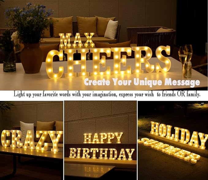 DyingSwan Small Led Marquee Letters, Light Up Letters, 8.58 Inch Led Letter Lights, Battery Powered Lighted Sign for Table, Party, Birthday, Christmas Decor (Letter Z)
