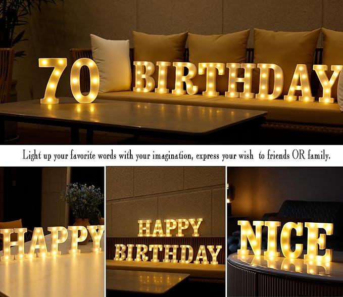 LED Marquee Numbers, Small Light Up Numbers for Party, 8.58 Inch Battery Powered Lighted Number for Birthday, Night Light, Table or Home Decor (Number 7)
