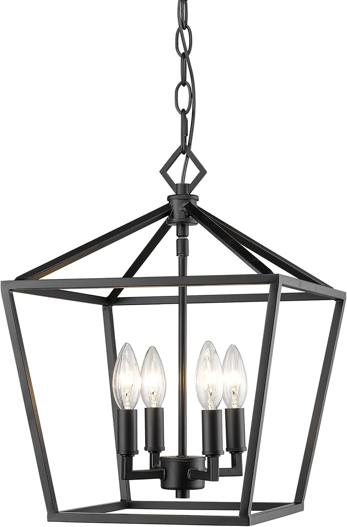 ML Lighting 3234-MB Four Light Pendant, Black