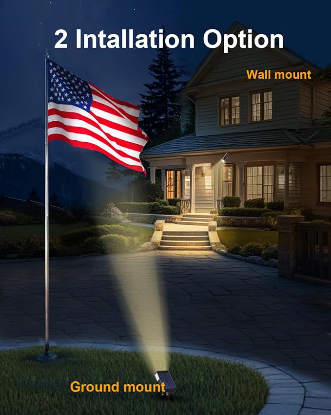6 Pack Solar Spot Lights Outdoor Waterproof, 20 LEDs Bright Landscape Spotlights Dusk to Dawn, Warm White Adjustable Uplights for Yard Tree House Garden Wall Pathway, IP65