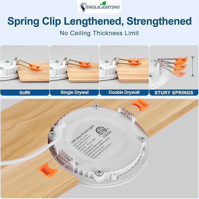 DLLT LED Recessed Ceiling Lights: 12 Pack 6 Inch 5CCT Ultra-Thin Lighting with Junction Box for Bedroom - 1200LM Brightness 12W Eqv 110W Dimmable Canless Wafer Downlight with ETL&FCC