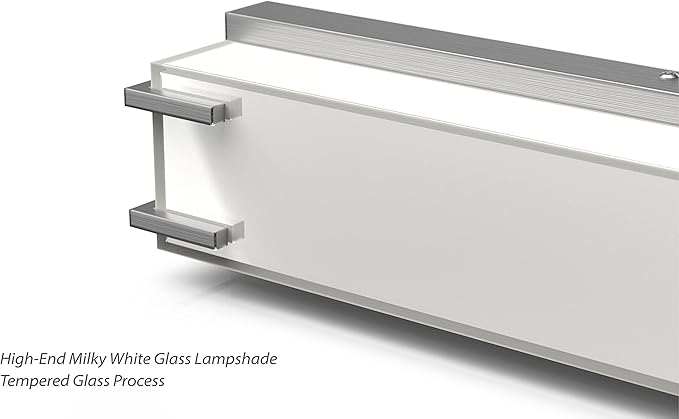Bathroom Light Fixture Over Mirror 32" Vanity Light with Milky White Lampshade 4000K Daylight Brushed Nickel Bath Bar (Brushed Nickel)