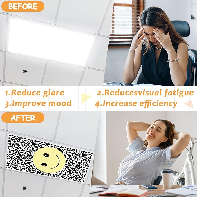Wiooffen 6 Pcs Fluorescent Light Covers with 60 Magnets Decorative for Classroom Ceiling Lights 4 x 2 Feet Magnetic Light Cover Filter Easy Install for Office Hospital Home Ceiling Supplies (Pastel)