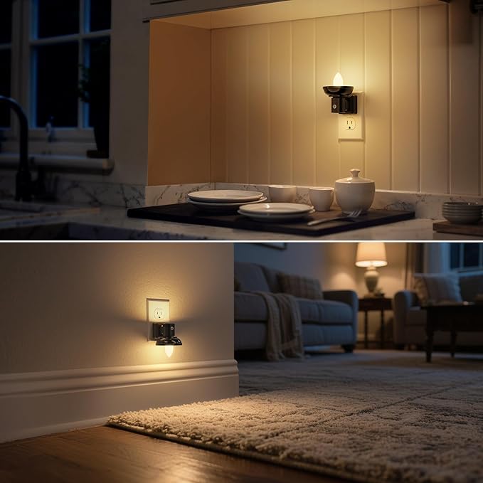 DORESshop LED Night Light, Night Lights Plug into Wall, 3 Level Brightness Adjustable Plug in Night Light, Dusk to Dawn Sensor Nightlights for Adults