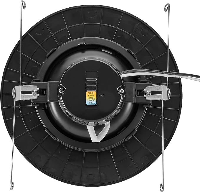 Maxxima 5 in. and 6 in. Rotatable LED Retrofit Downlight Gimbal, 1000 Lumens, 11 Watts, 5 CCT 2700K/3000K/3500K/4000K/5000K, Dimmable, Plastic Black Trim