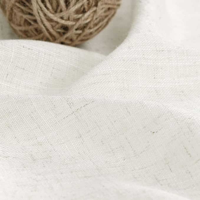 38 inches Wide Cream Natural Linen Curtains 90 Inch Length 2 Panels for Living Room Rod Pocket Back Tab Window Curtain Drapes Neutral Rustic Farmhouse Decor Ivory Dining Room Curtain 90 inches Long