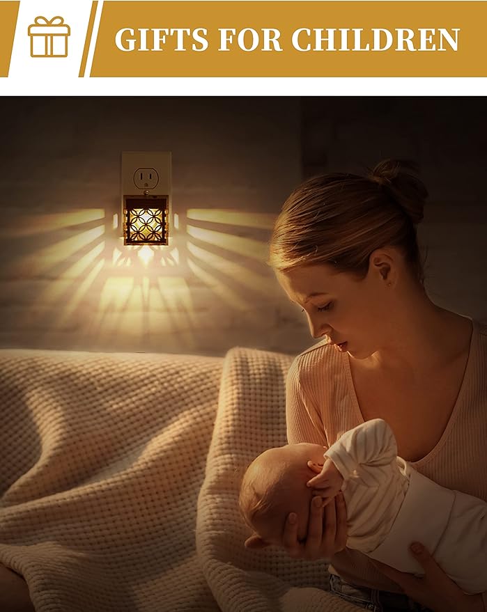 DORESshop Plug in Night Light, Night Lights Night Lights Plug Into Wall, Dusk to Dawn Sensor, Adjustable Brightness, Decorative Nightlight for Bathroom, Hallway, Stairway, Soft White 3000K, 1 Pack