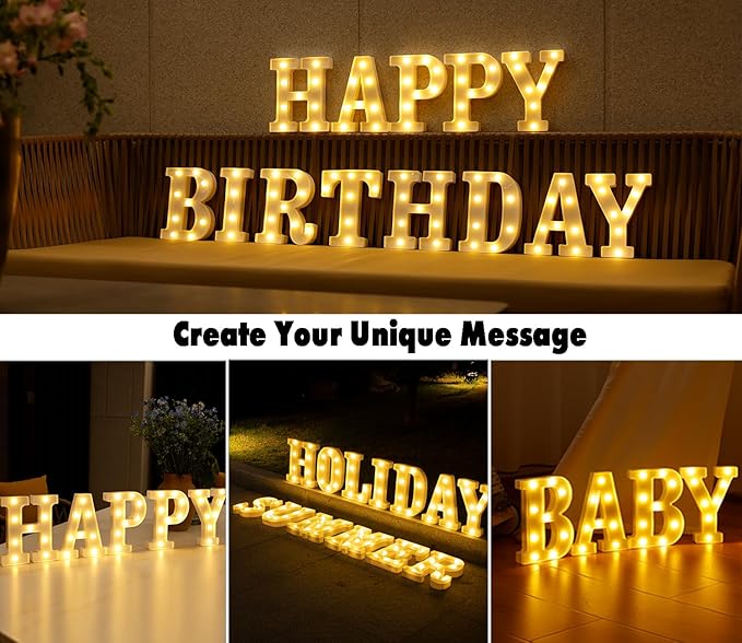 DyingSwan Small Led Marquee Letters, Light Up Letters, 8.58 Inch Led Letter Lights, Battery Powered Lighted Sign for Table, Party, Birthday, Christmas Decor (Letter Q)