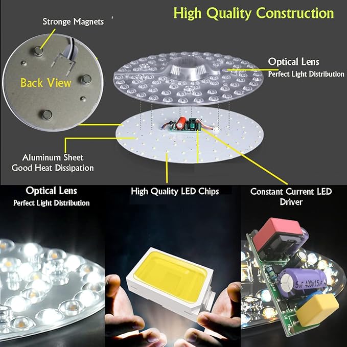 15W LED Light Kit Replacement for Flush Mount Ceiling Fan Light,LED Engine Retrofit Board Panel,4500K