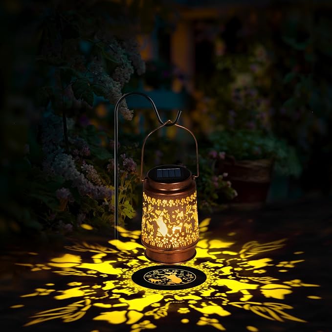 Mothers Day Gifts, Solar Lanterns Outdoor Waterproof, Dog Garden Decor for Yard Porch Lawn Patio Pathway, Hanging Solar Lights Birthday Gifts for Women Mom Grandma Sister Friend