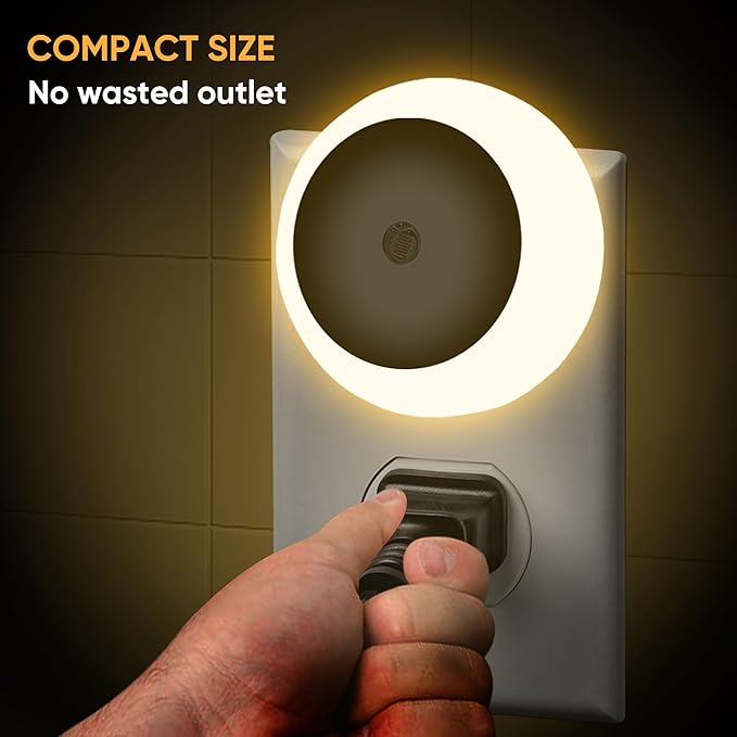 LED Night Light, Night Lights Plug into Wall, Auto Dusk to Dawn Sensor Night Lamp Led Night Light for Bedroom, Bathroom, Hallway Stairs (Warm White, 6 Pack)