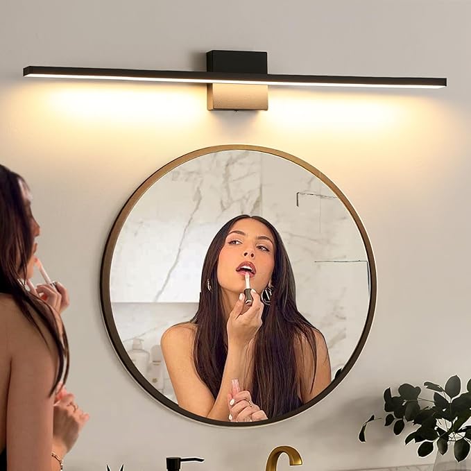 Bathroom Light Fixtures Over Mirror, 36 Inch Black Bathroom Vanity Light, LED Modern Wall Sconce 3000K Bar Vanity Lights for Restroom