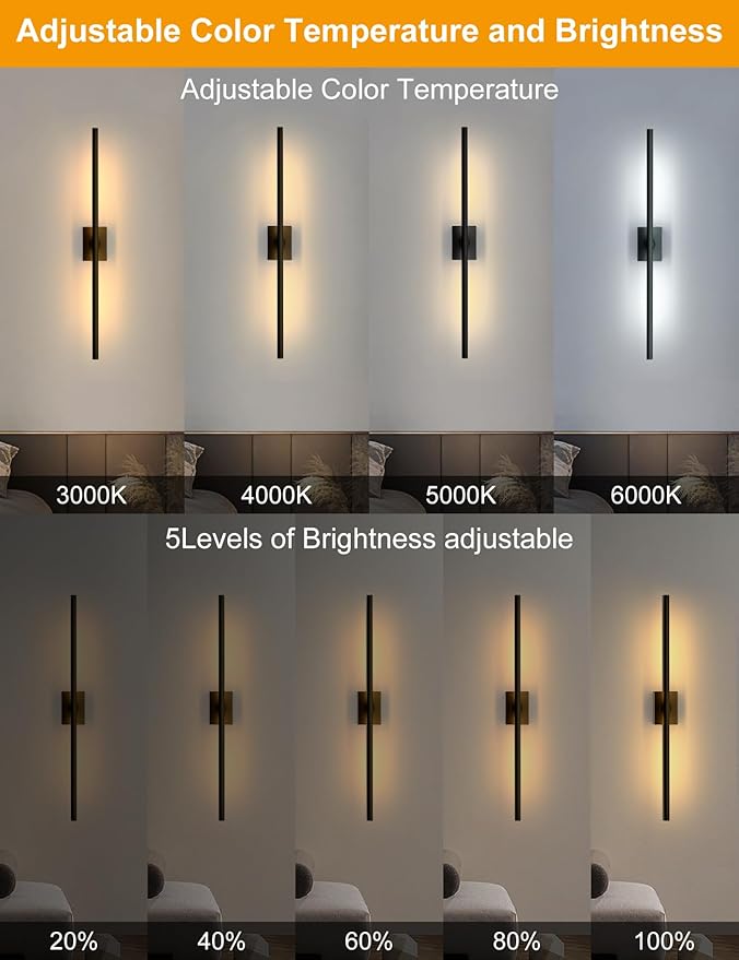 Battery Operated Wall Sconces Set of 2: 10000mAh Rechargeable Wall Lights, Easy Install 360° Rotate 3000K-6000K LED Wireless Wall Light Decor for Bedroom Living Room Hallway Picture Lighting Gallery