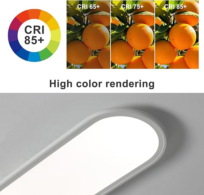 Ganeed 4.59FT 60W Dimmable Modern LED Linear Kitchen Ceiling Lamp, High Brightness Flush Mount Low Profile Long Ceiling Light Fixture for Shop Lighting Home Closet Laundry, White