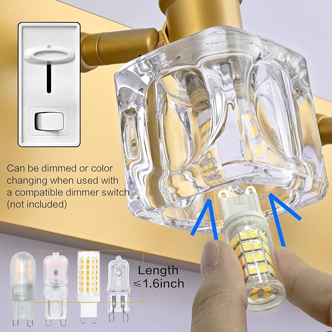 PRESDE Bathroom Vanity Lights Modern Crystal Gold 3 Light Bathroom Lights Fixtures Over Mirror Vanity Light for Bathroom