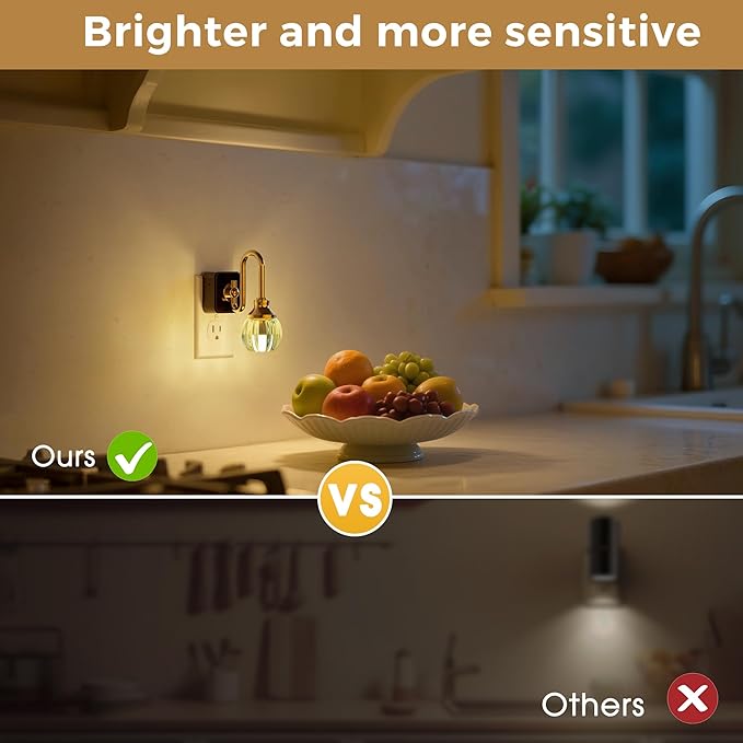 L LOHAS LED Night Lights Plug into Wall, 3000K Soft White LED, Flower Night Lights with Dusk to Dawn Sensor, 0-100lm Adjustable Brightness, for Hallway Bedroom Stairway