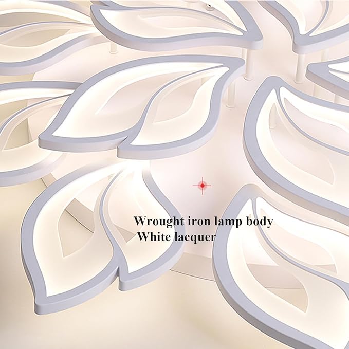 JAYMP 39.4" Flower Shaped Ceiling Light Dimmable Modern Ceiling Lamp Remote Control LED Lighting Fixture for Living Room Kitchen Dining Room (White/15 Petals)