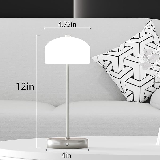 Small Portable Cordless Table Lamp, 3-Way Dimmable Touch Rechargeable Battery Powered Mushroom Lamp Bedroom Dining Table Living Room Shelf Decor,Gold