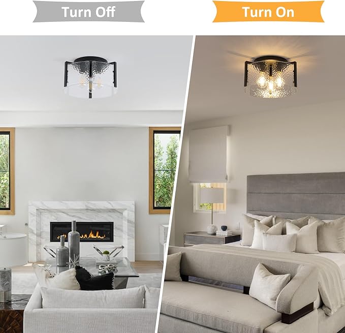 Black Flush Mount Ceiling Light Fixture, Modern Entryway Light Fixture Ceiling Mount, Close to Ceiling Light Fixtures, Kitchen Lighting Fixtures Ceiling Lights for Bedroom Bathroom Hallway Dining Room