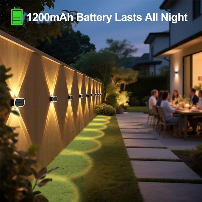 Solar Fence Lights Outdoor: 10-Pack IP65 Waterproof Solar Wall Lights - Up Down Dual Lens LEDs 3000K/4000K/6000K - 10-12H Lasting and Easy Install for Backyard Patio Porch