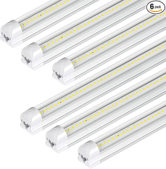 hykolity 6 Pack 4FT LED Shop Light,40W, 5200LM, 6500K Super Bright White,V Shape Integrated T8 LED Tube Light,4 Foot Linkable Shop Lights with Built-in ON/Off Switch for Garage,Warehouse,Workshop