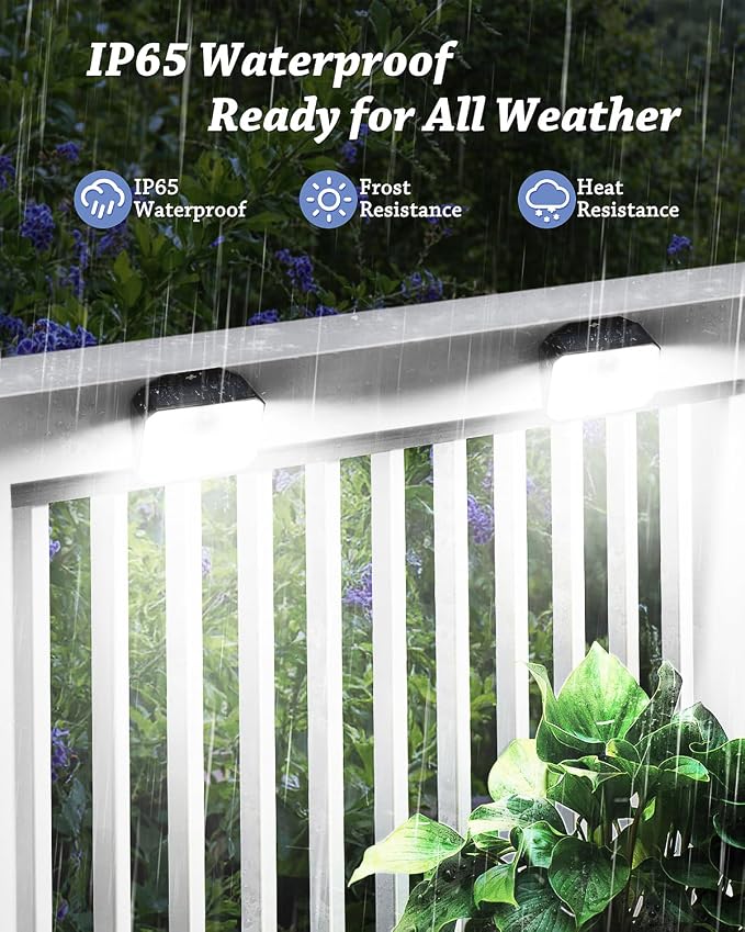 CLAONER 16-Pack Solar Motion Sensor Lights Outdoor, 168 LED Waterproof Security Light with 3 Modes, for Garden, Fence, Garage, Deck, Door Step