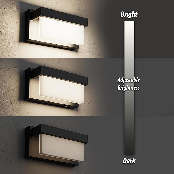 Battery Wall Sconce Black Wall Light with On/Off Switch 8 inch LED Wall Lamp Acrylic Lampshade 3CCT Sconce Wall Lighting