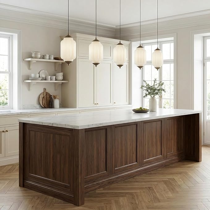 Vintage Milk Glass Pendant Lights Kitchen, Brass color Glass Ceiling Light Fixture, Retro Industrial Pendant Lighting for Dining Room, Kitchen,, Entryway, Hallway (Gold metal + white glass., 5.5in)