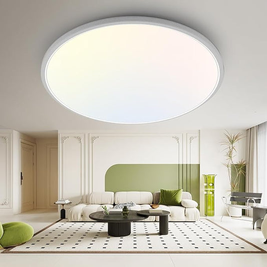 hepside 15.8INCH Big Dimmable Flush Mount Ceiling Light Fixture White, 3CCT 3000/4500/6000K Ceiling Lamp, 36W 4200LM Super Bright Low Profile Light for Bedroom, Kitchen, Bathroom, Hallway