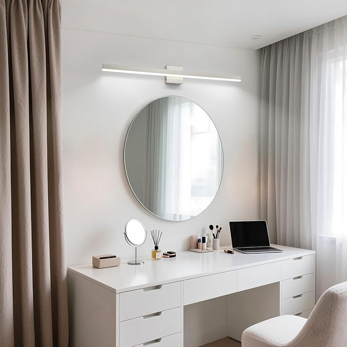 Nickel Bathroom Vanity Light 39.4 inch, 30W Dimmable 5CCT LED Bathroom Light Fixture Over Mirror Restroom-ETL Certificated