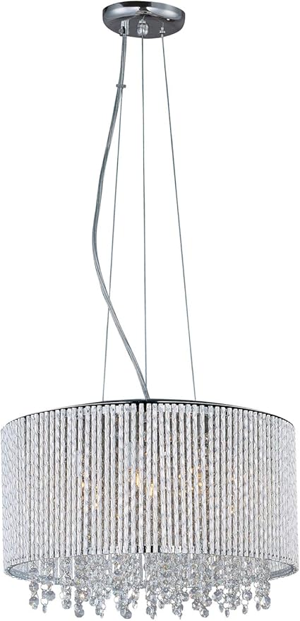 Polished Chrome 7 Light 16.75In. Wide Pendant from The Spiral Collection