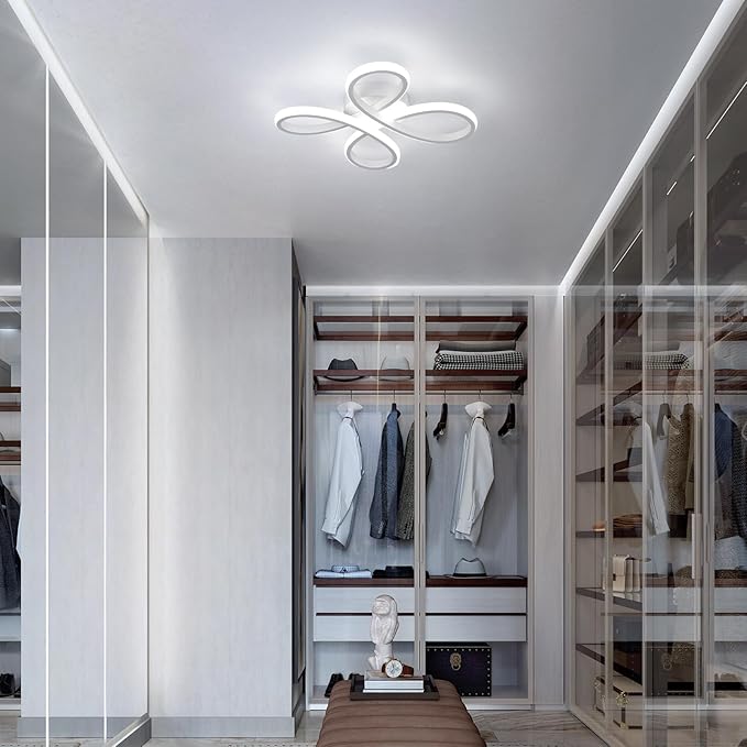 ADISUN Modern LED Ceiling Light, 6000K Semi Flush Mount Ceiling Light Fixture, Modern Unique Lights for Living Room Bedroom Corridor Aisle Hallway (L11.5*W11.5*H1.18)