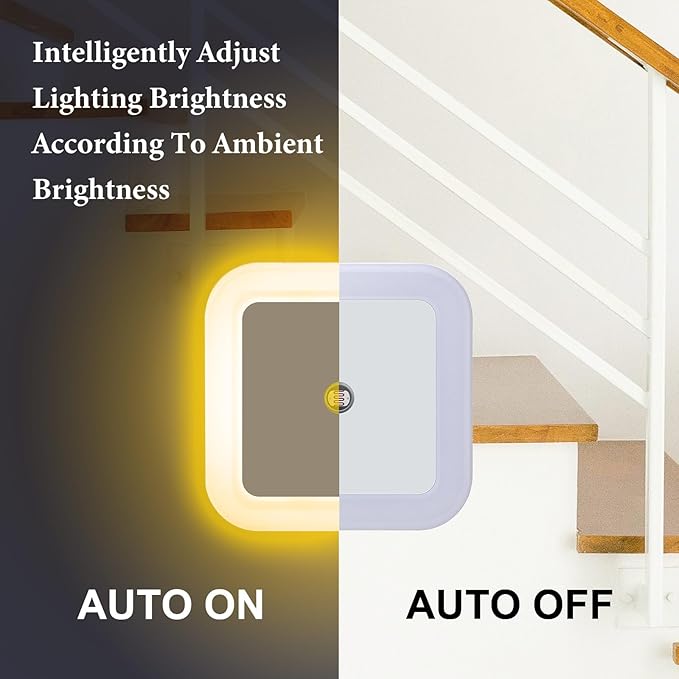 Tuanse LED Night Lights Plug into Smart Sensor Automatic Night Lamp Nightlights Accessories for Bedroom Bathroom Toilet Stairs Kitchen Hallway(48 Pcs,White,Warm Light)