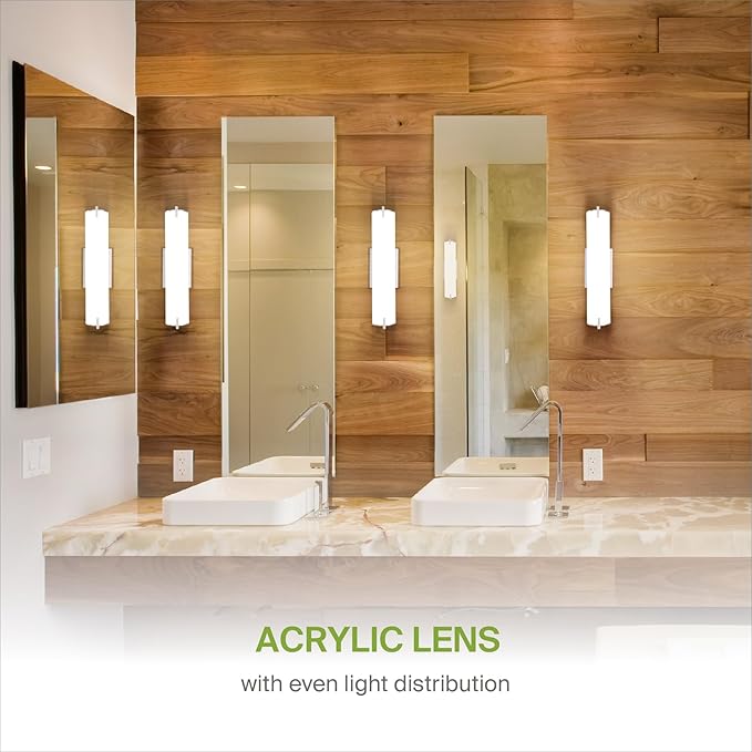 ASD LED 18" Vanity Wall Mount Light Fixture, Linear Bathroom Lighting Bar | 3CCT, Dimmable, Energy Star, ETL Listed | 20W 1500LM 3000-5000K 120V | Long Tube Bath Sconce Over Mirror | Nickel, 4 Pack