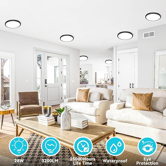 libtit 7 Inch Oil Rubbed Bronze Flush Mount Ceiling Light, 15W Ceiling Light Fixture,3000K/4000K/6500K Color Selectable,Ultra-Thin Round Ceiling Lighting Fixture for Bedroom Kitchen Pantry Basement