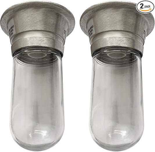 OCS Parts 100W Surface Mount Incandescent Canopy Hood Light Fixture with Clear Coated Tempered Glass Globe (2)
