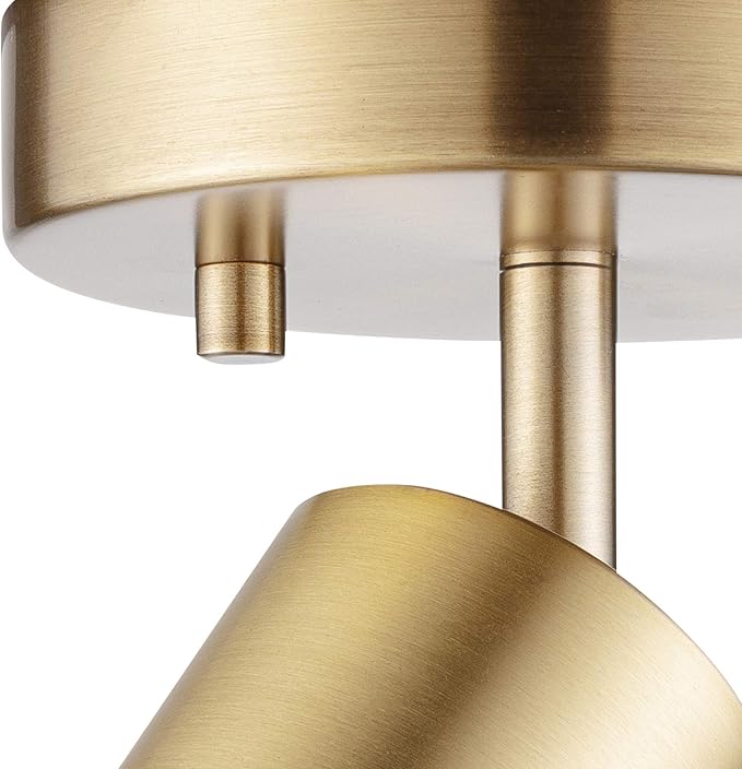 Globe Electric 1-Light Track Spotlight, Matte Brass, Pivoting Head, Dimmable, Modern Glam, 59765