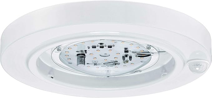 GRUENLICH LED Motion Sensor Flush Mount Ceiling Lighting Fixture, 8.7 Inch 11.5W 890 Lumen, Metal Housing, ETL Rated, 2-Pack, White Finish-3000K