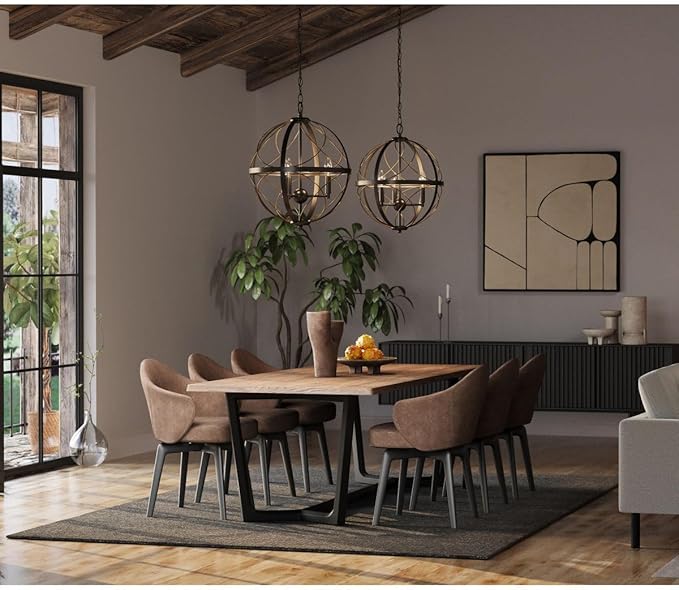 Progress Lighting Brandywine Collection 3-Light Farmhouse Sphere Pendant Light Antique Bronze, 19.75x16.00x16.00