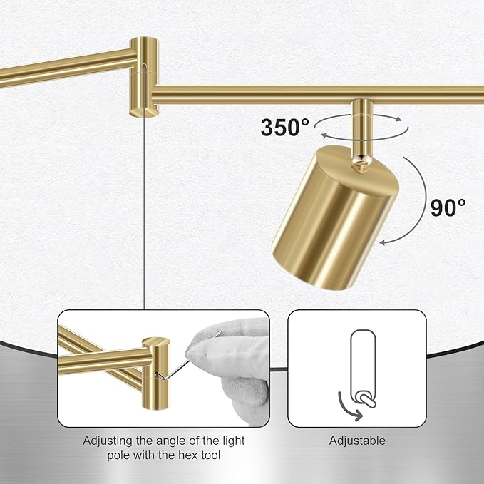 Track Lighting Fixture Ceiling Gold, Modern Track Light Fixtures Kitchen, 8-Light Rotatable LED Track Lights, Semi Flush Wall Sconces Lighting for Dining Room/Hallway(GU10 Socket, Bulb Not Included)