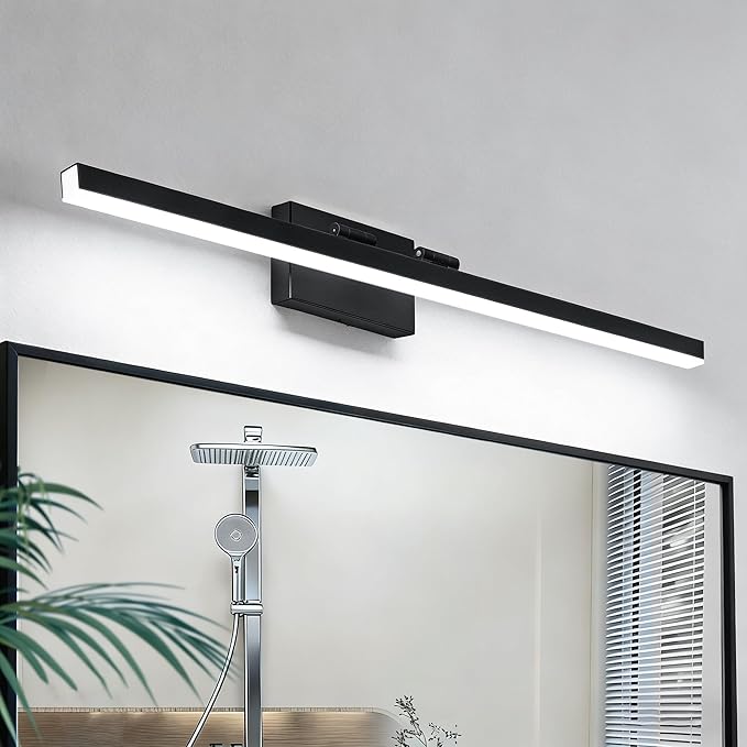 IZORRO Modern Bathroom Vanity Light 40 inch, Rotatable, 32W Dimmable Led Bathroom Light Fixture Over Mirror, Black Vanity Light Bar (Cool White 6000K)