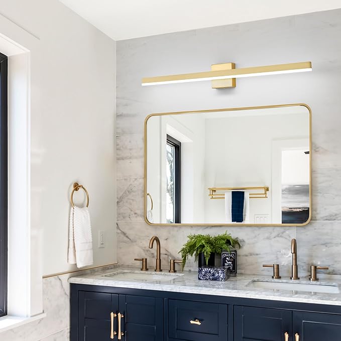 Gold Bathroom Vanity Light 39.4 inch, 30W Dimmable 5CCT LED Modern Bathroom Light Fixture Over Mirror - ETL Certificate