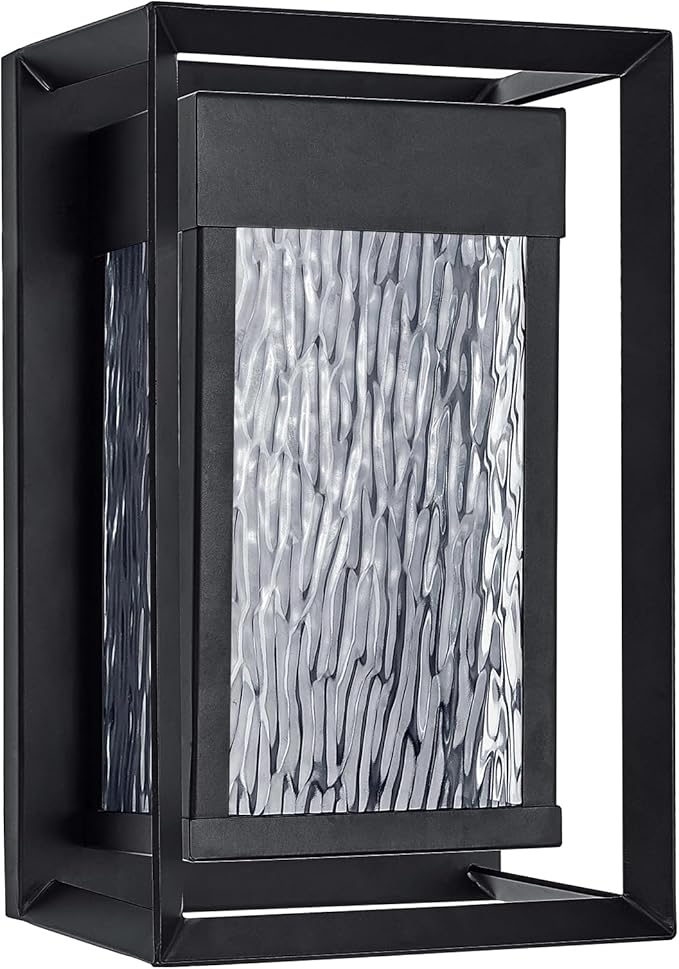 Design House Hartbrook Outdoor Integrated LED Wall Light with Clear Glass for Porch Entryway Patio, Matte Black, 589226-BLK